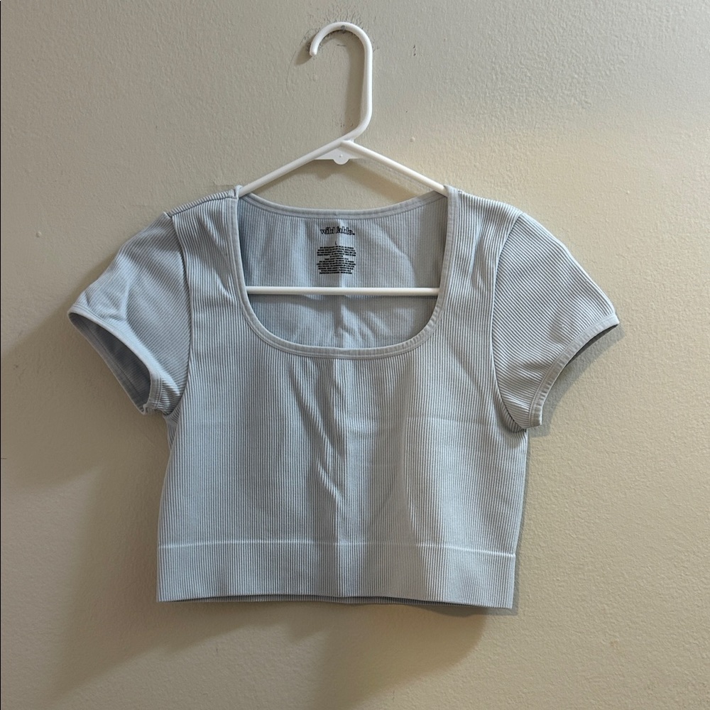 Wild Fable Light Blue Ribbed Crop Top